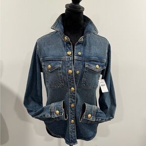 NWT‼️Express Denim Shacket w/Gold detail -Small